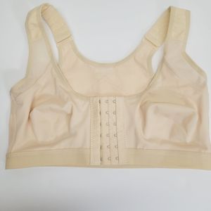 * Sports bra small  wide front closure wireless unlined bra tan colorway